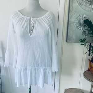 Pretty, very light Polo Ralph Lauren white cotton beach cover up size L